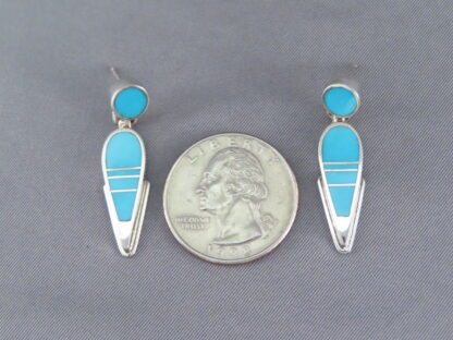 Blue Turquoise Inlay Earrings