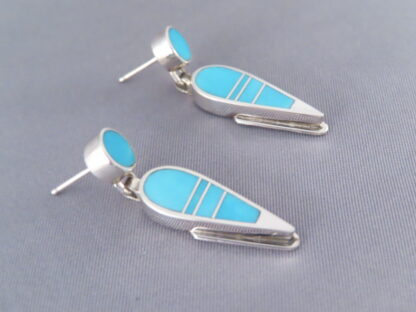 Blue Turquoise Inlay Earrings