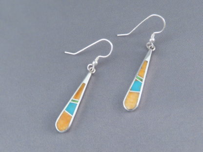 Colorful Multi-Stone Inlay Earrings (Long & Fun)