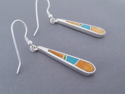 Colorful Multi-Stone Inlay Earrings (Long & Fun)