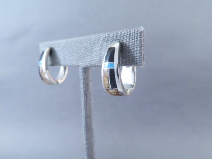 Multi-Stone Inlay Earrings (Huggies) Featuring Turquoise