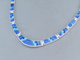 Buy Inlaid Jewelry - Beautiful Full Lapis & Opal Inlay Necklace by Native American jeweler, Tim Charlie $1,500- FOR SALE