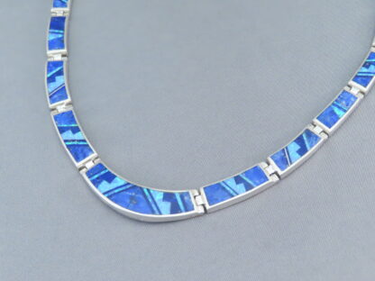 Beautiful Lapis & Opal Inlay Necklace