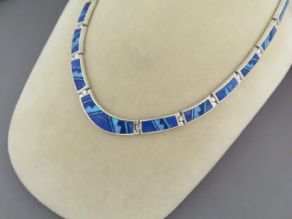 Beautiful Lapis & Opal Inlay Necklace