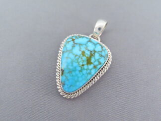 Turquoise Jewelry - Kingman Turquoise Slider Pendant by Native American jeweler, Artie Yellowhorse $375- FOR SALE