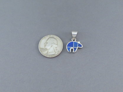 Small Lapis Inlay Bear Pendant