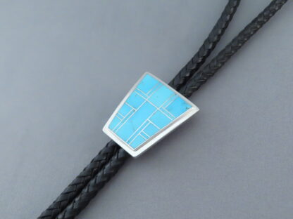 Smaller Turquoise Inlay Bolo Tie