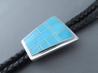 Smaller Turquoise Inlay Bolo Tie