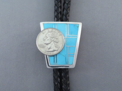 Smaller Turquoise Inlay Bolo Tie