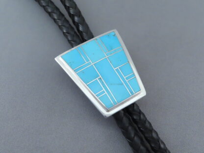 Smaller Turquoise Inlay Bolo Tie