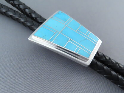 Smaller Turquoise Inlay Bolo Tie