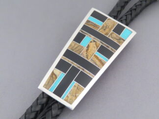 Multi-Stone Inlay Bolo Tie