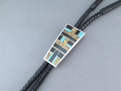 Multi-Stone Inlay Bolo Tie