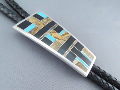 Multi-Stone Inlay Bolo Tie