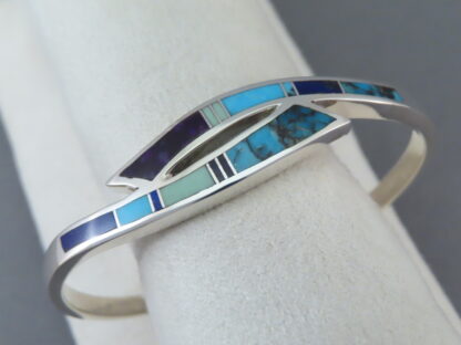 Inlaid Multi-Stone Bracelet Cuff