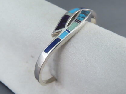 Inlaid Multi-Stone Bracelet Cuff