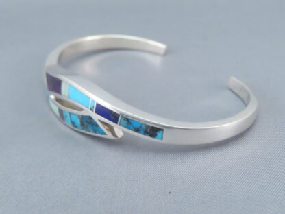 Inlaid Multi-Stone Bracelet Cuff
