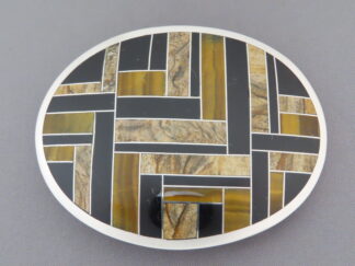 Multi-Stone Inlay Belt Buckle