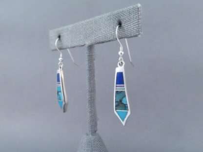 Long Dangling Inlaid Multi-Stone Earrings