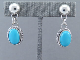 Sleeping Beauty Turquoise Earrings (dangling posts) by Navajo Indian jewelry artist, Artie Yellowhorse $335-