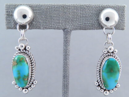 Turquoise Earrings by Artie Yellowhorse (Sonoran Gold Turquoise)