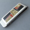 Multi-Stone Inlay Money Clip with Coral