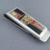 Multi-Stone Inlay Money Clip with Coral
