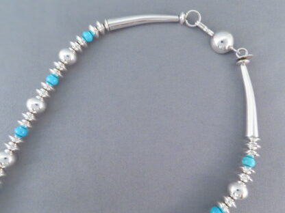 Artie Yellowhorse Sterling Silver Necklace with Sleeping Beauty Turquoise