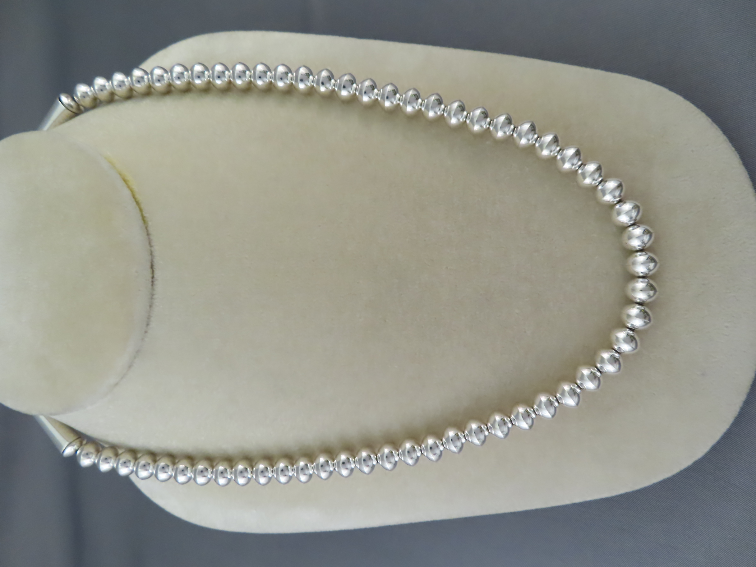 Artie Yellowhorse Sterling Silver Bead Necklace