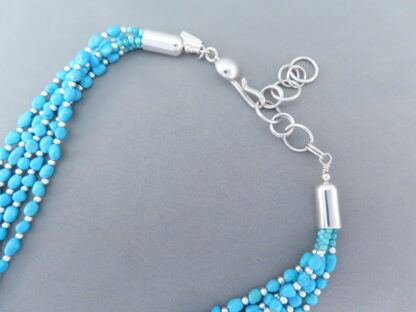 Five Strand Sleeping Beauty Turquoise Necklace by Desiree Yellowhorse