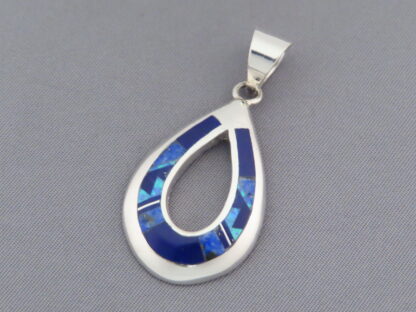 Lapis & Opal Inlay Pendant (Open-Drop)