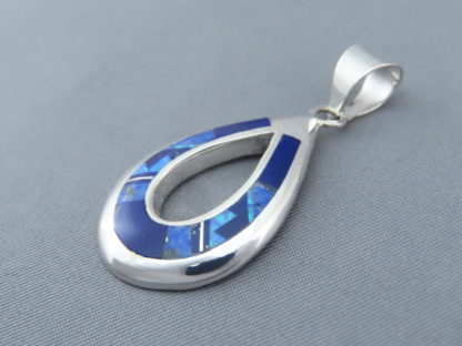 Lapis & Opal Inlay Pendant (Open-Drop)