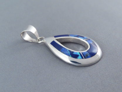 Lapis & Opal Inlay Pendant (Open-Drop)