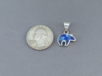 Lapis & Opal Inlay Bear Pendant – Small