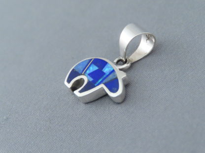 Lapis & Opal Inlay Bear Pendant – Small