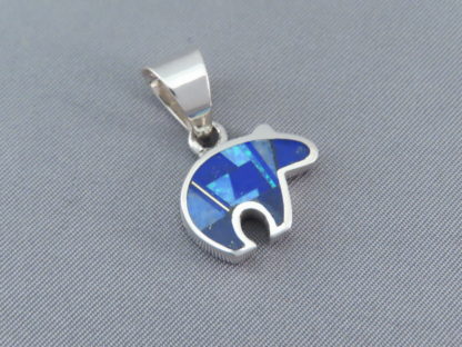 Lapis & Opal Inlay Bear Pendant – Small