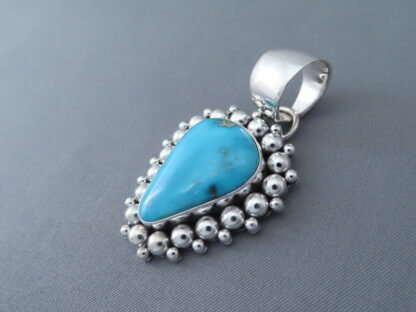 Candelaria Turquoise & Sterling Silver Pendant by Artie Yellowhorse