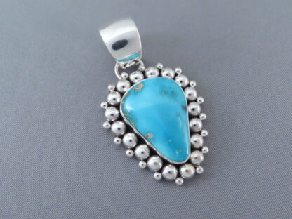 Candelaria Turquoise & Sterling Silver Pendant by Artie Yellowhorse