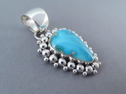 Candelaria Turquoise & Sterling Silver Pendant by Artie Yellowhorse