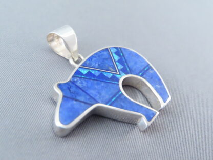 Lapis & Opal Inlay BEAR Pendant