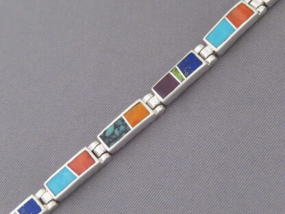 Inlaid Multi-Color Link Bracelet (more dainty)