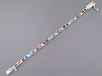 Inlaid Multi-Color Link Bracelet (more dainty)
