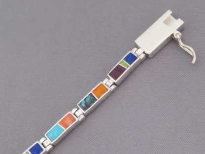 Inlaid Multi-Color Link Bracelet (more dainty)