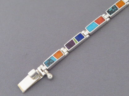 Inlaid Multi-Color Link Bracelet (more dainty)