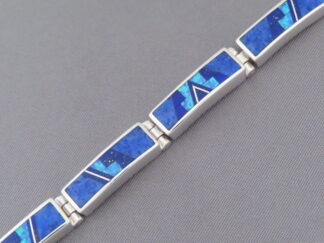 Lovely Lapis & Opal Inlay Link Bracelet