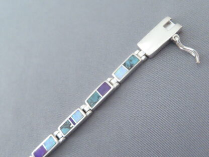 Turquoise & Opal & Sugilite Inlay Link Bracelet (Dainty)