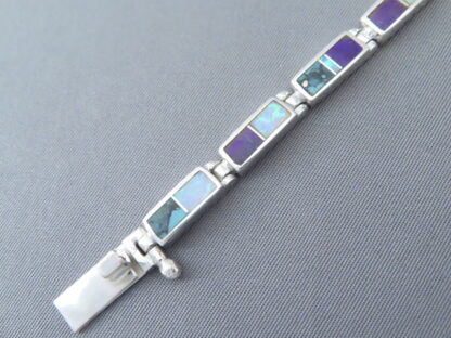 Turquoise & Opal & Sugilite Inlay Link Bracelet (Dainty)