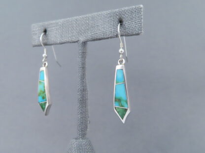 Sonoran Gold Turquoise Inlay Earrings (Long & Dangling)