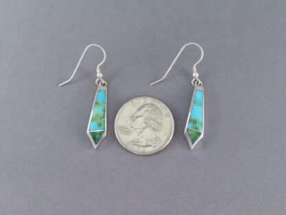 Sonoran Gold Turquoise Inlay Earrings (Long & Dangling)