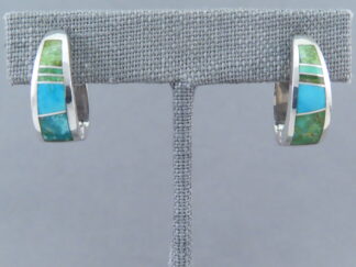 Sonoran Gold Turquoise Inlay ‘Huggies’ Earrings (Larger)